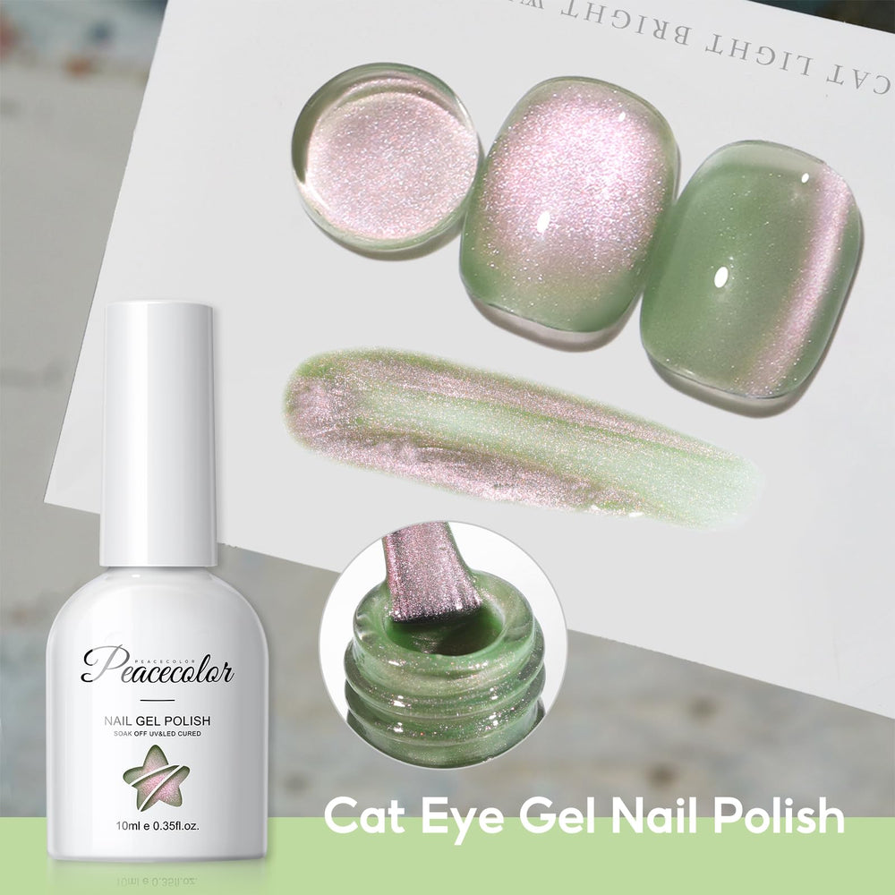 PEACECOLOR magnet held above nail creating distinct cat-eye pattern for striking nails