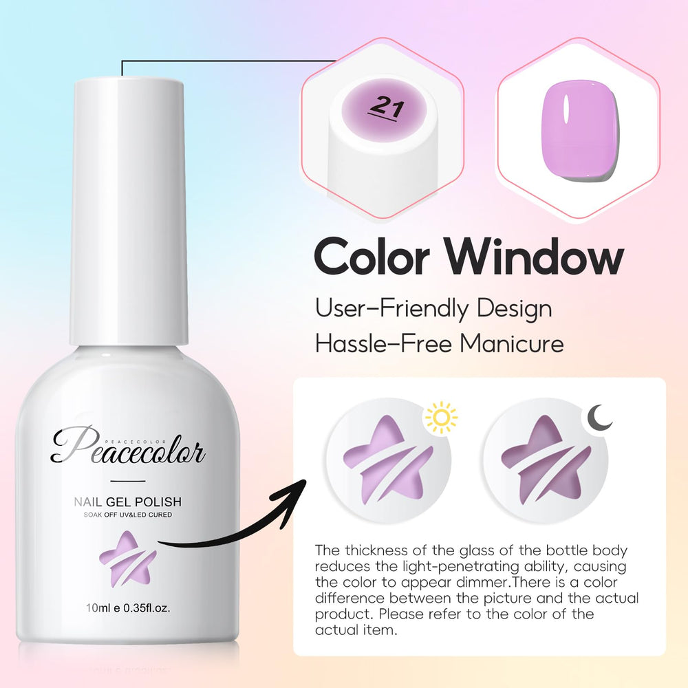 PEACECOLOR bottles beside ruler showing 10ml scale and travel-friendly benefit