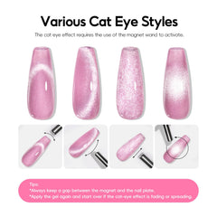 PEACECOLOR finished nails on hand showing glossy cat-eye manicure and polished look benefit