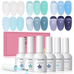 PEACECOLOR front packaging showing six blue jelly gel bottles vibrant presentation