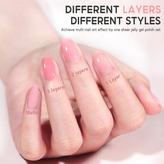 PEACECOLOR styled hand with manicure illustrating natural, sheer pink benefit