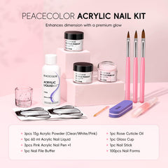 PEACECOLOR hand creating acrylic extension to show sculpting ease and control