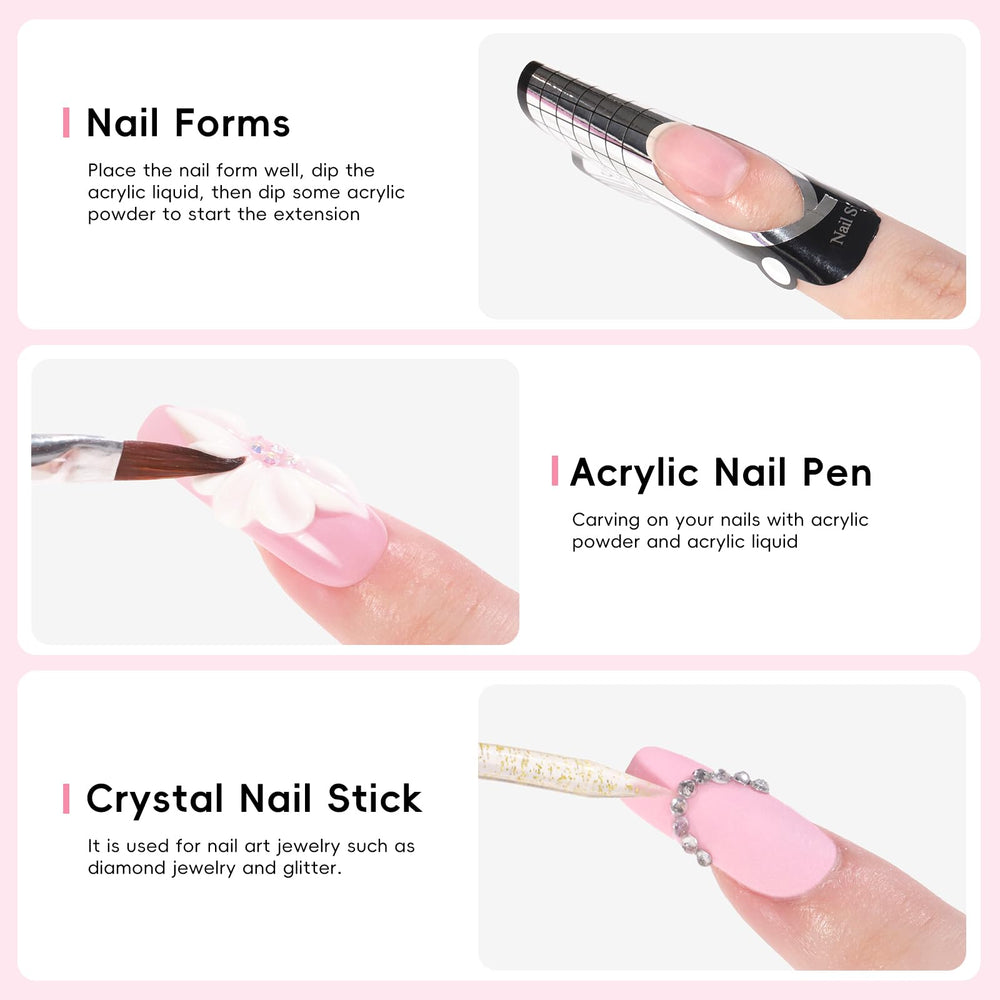 PEACECOLOR nail forms and files arranged to demonstrate shaping and finishing benefit