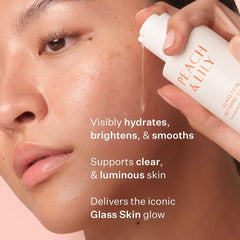 Peach & Lily serum texture close-up highlighting lightweight absorption benefit