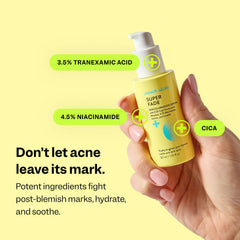 Peach Slices applying serum to cheek for even tone benefit