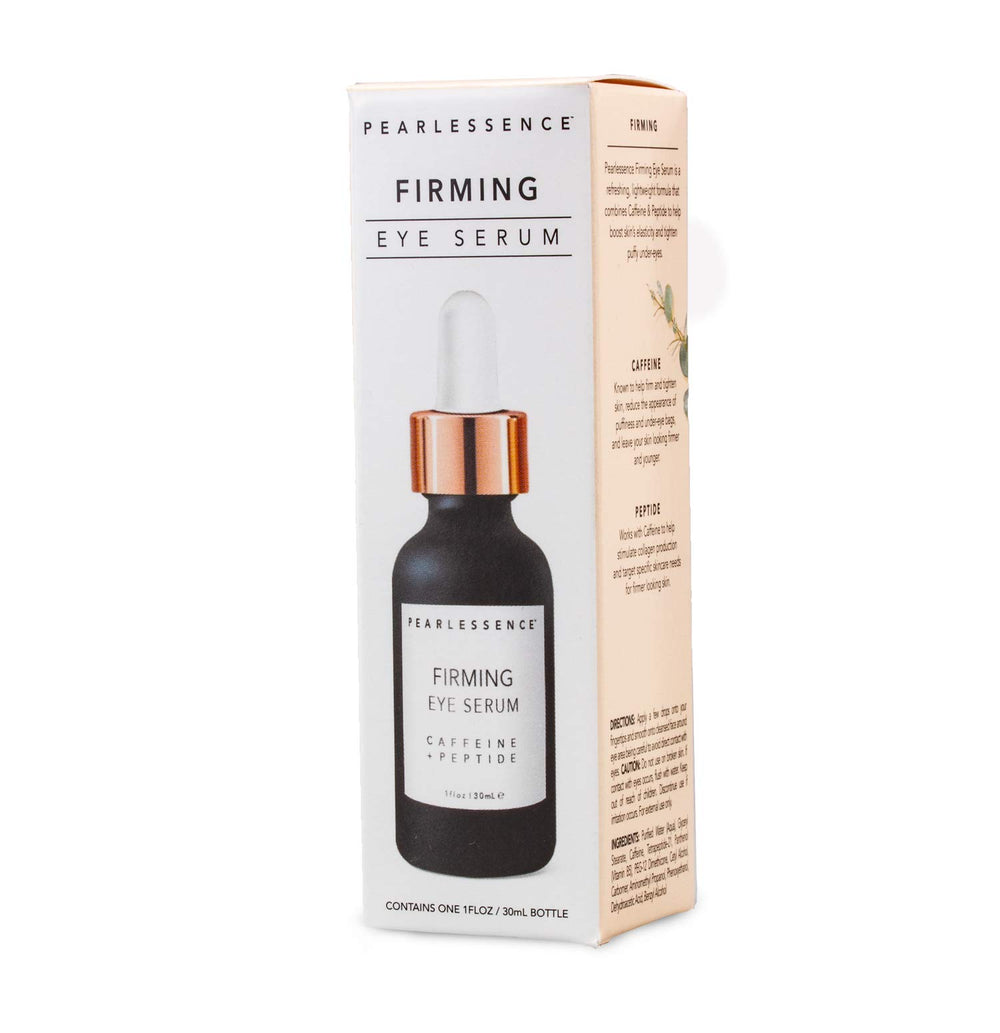 Pearlessence bottle label detail highlighting caffeine and peptide actives