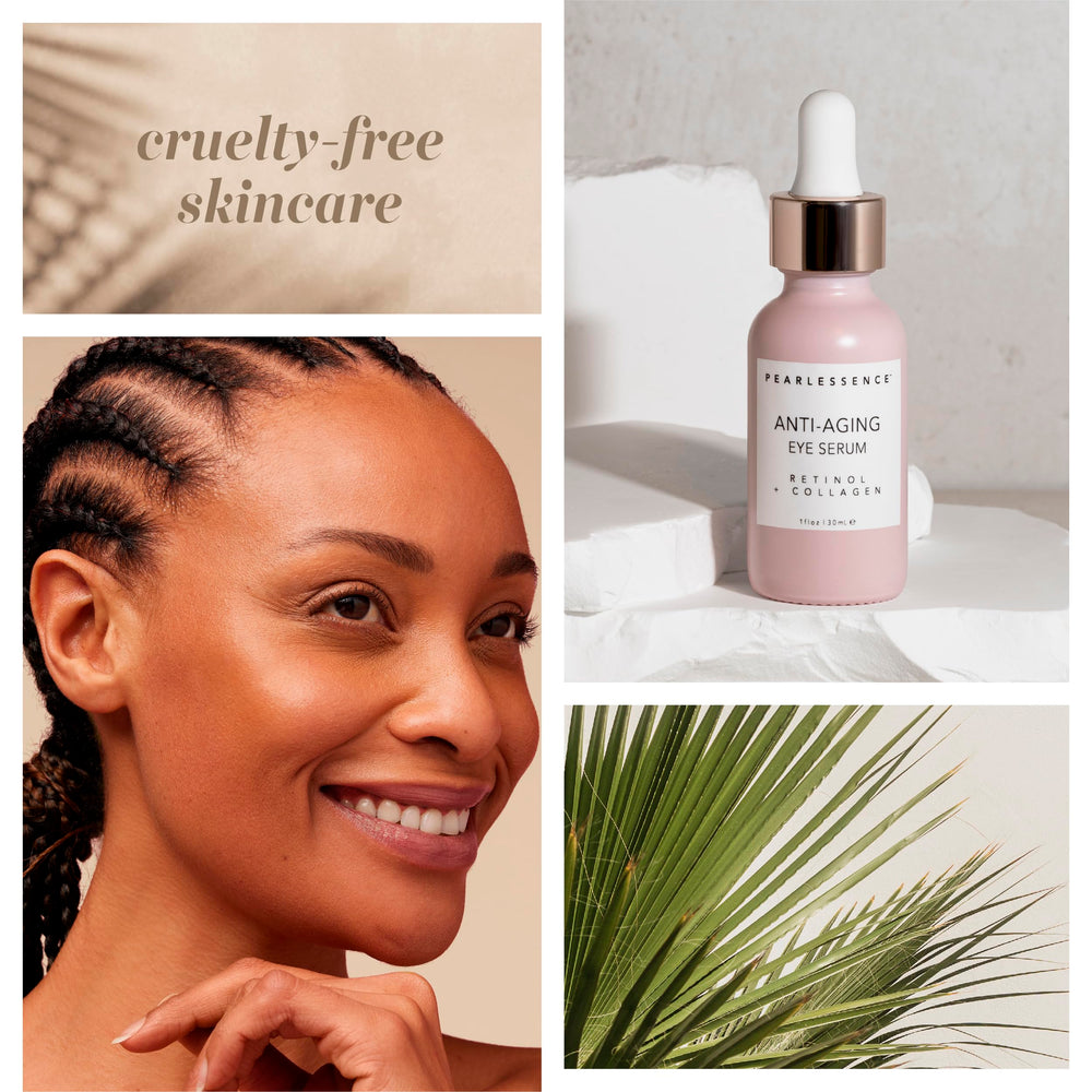 Pearlessence label detail listing retinol and collagen benefit: ingredient transparency