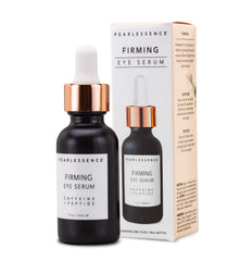 Applying Pearlessence under-eye serum with gentle patting for de-puffing