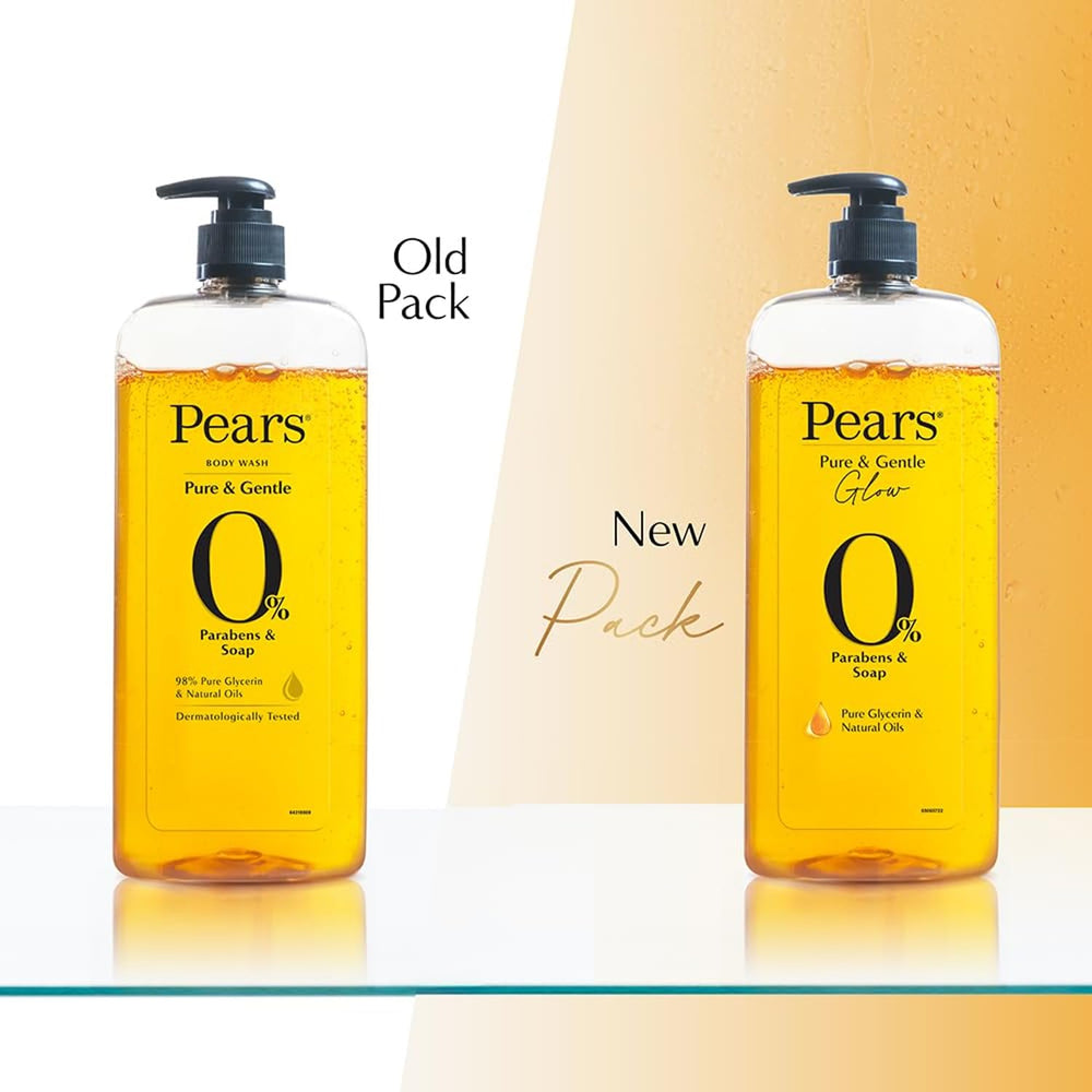 Pears 250ml bottle beside everyday items to show true size
