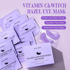 PEAUAMIE open sachet with visible under-eye patches and benefits