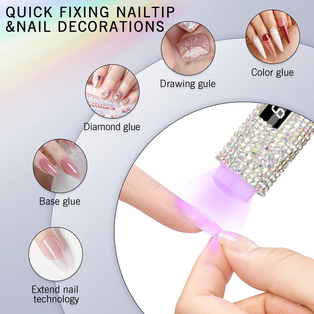 peccera handheld in use curing a single nail for quick touch-ups