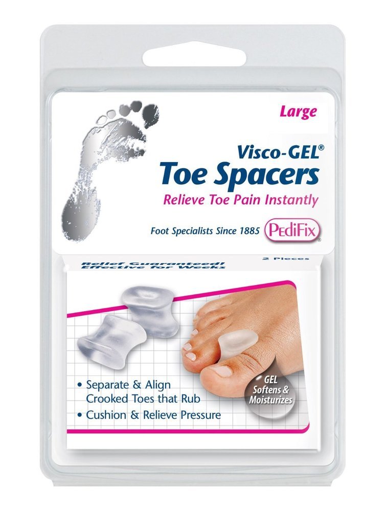 Pedifix Visco-GEL large spacers front view showing packaging and product benefits