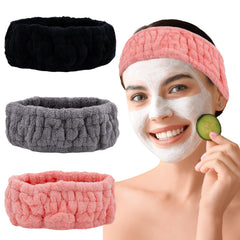 Pejnl front view of three-color headband pack showing colors and fit benefit