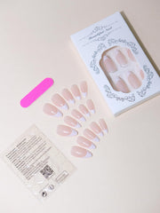 PEPFTG jelly glue stickers and wooden stick with nail file showing easy application