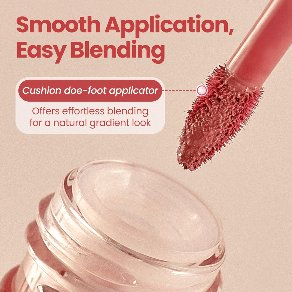 Peripera gradient lip swatch showing buildable, natural flush for casual looks