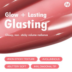 Peripera gloss applied on model lips showing glass-like shine and fuller look benefit
