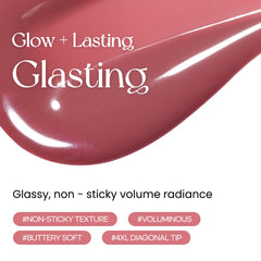 Peripera glossy texture close-up showing buttery shine and pigment-packed finish