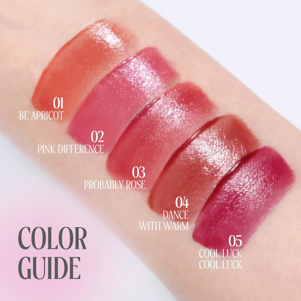 Peripera lip swatch on model demonstrating true-to-swatch color payoff benefit