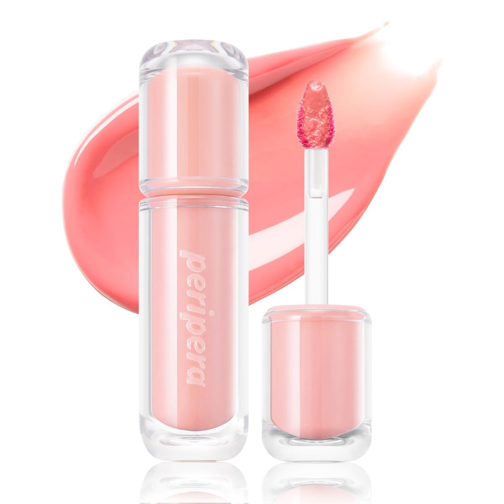 Peripera front packaging showing coral tint and glassy finish benefits