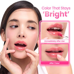 Peripera swatches on arm comparing sheer to layered depth and color