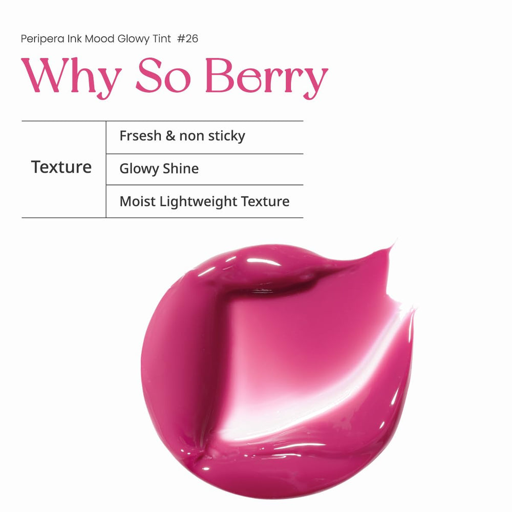 Peripera shade on lips WHY SO BERRY delivering plumping, luminous color
