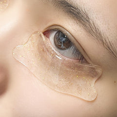 PERMANIA front view of reusable silicone under eye pads showing shape and color benefit