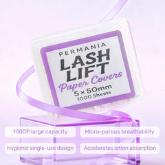 PERMANIA ribbon securing lashes on a silicone lift pad demonstrating stability
