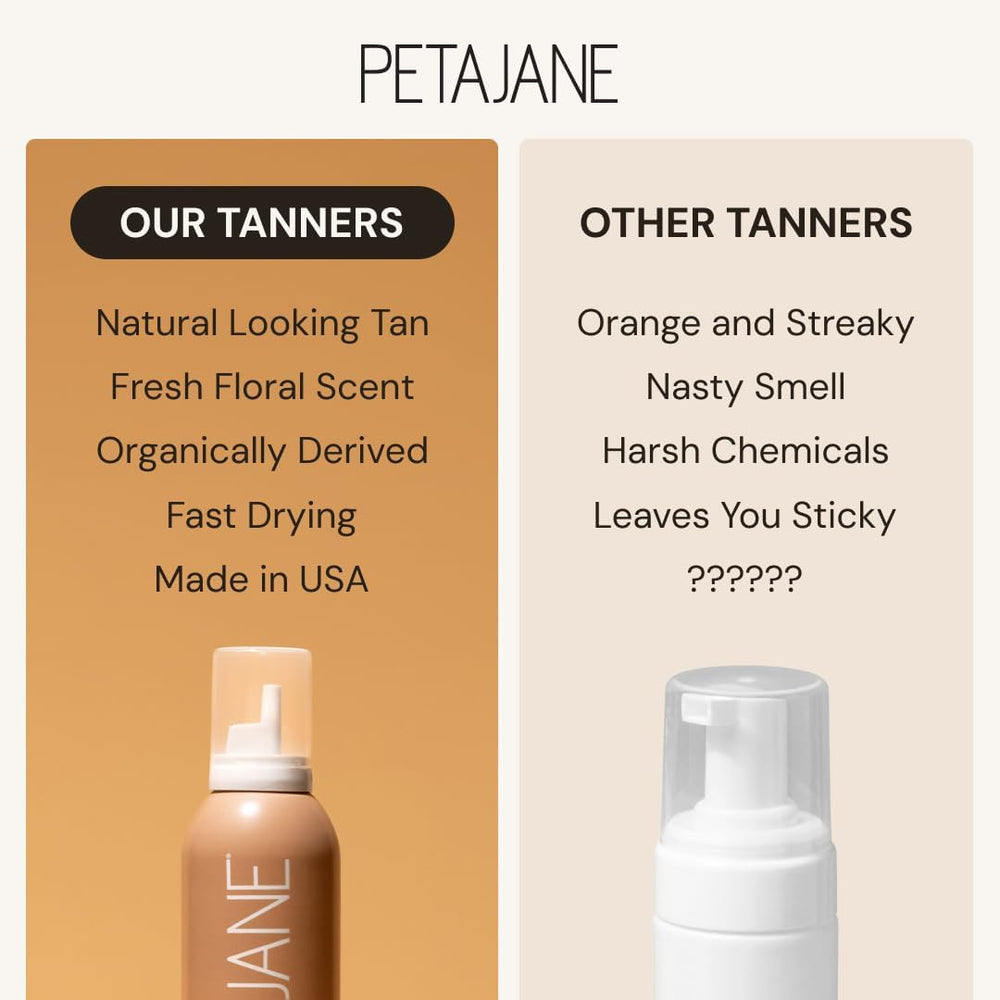 Peta Jane before and after arm photos showing natural, subtle tan