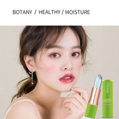 Petansy applied on model lips showing natural color-change benefit