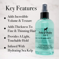 Pete & Pedro label close-up highlighting ingredients and product benefits