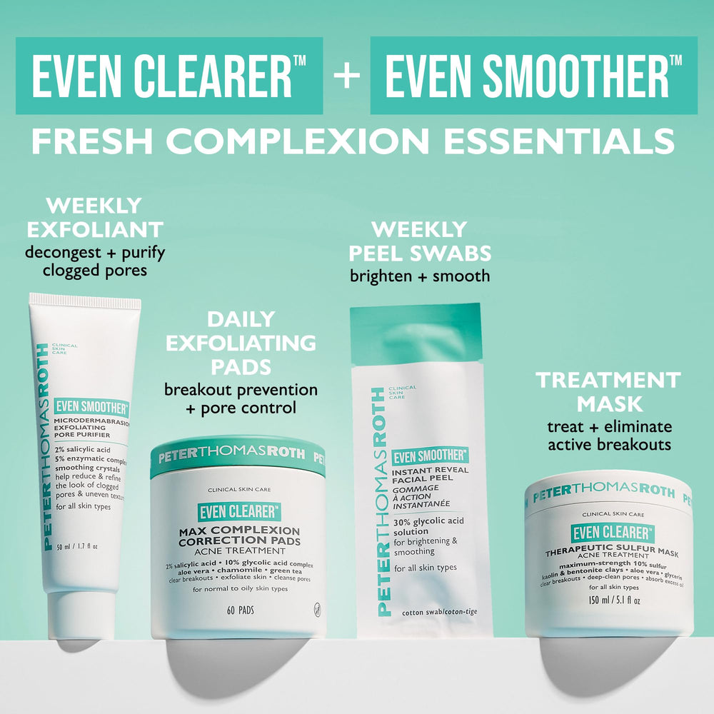 Peter Thomas Roth on bathroom shelf lifestyle scene promoting clear skin routine