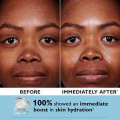 Peter Thomas Roth eye patch applied under-eye showing immediate refresh