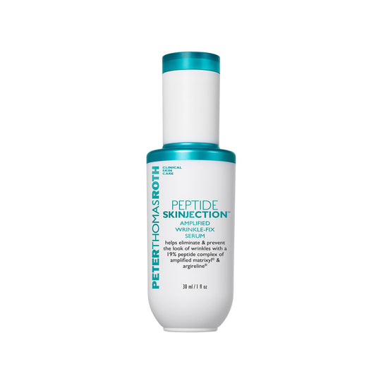 Peter Thomas Roth front bottle view showing sleek refillable design and visible benefit