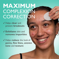 Peter Thomas Roth pad in hand applying to jawline for clearer skin