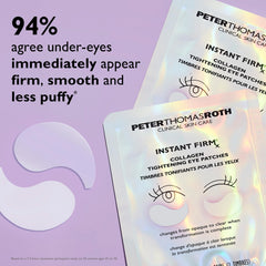 Peter Thomas Roth patches beside makeup bag for quick pre-event refresh