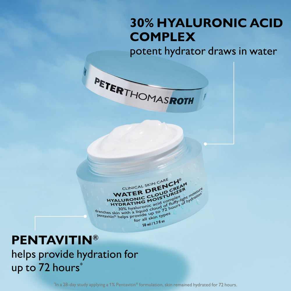 Peter Thomas Roth moisturizer being dispensed showing easy application
