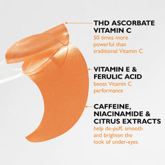 Peter Thomas Roth patch applied under eye demonstrating targeted brightening