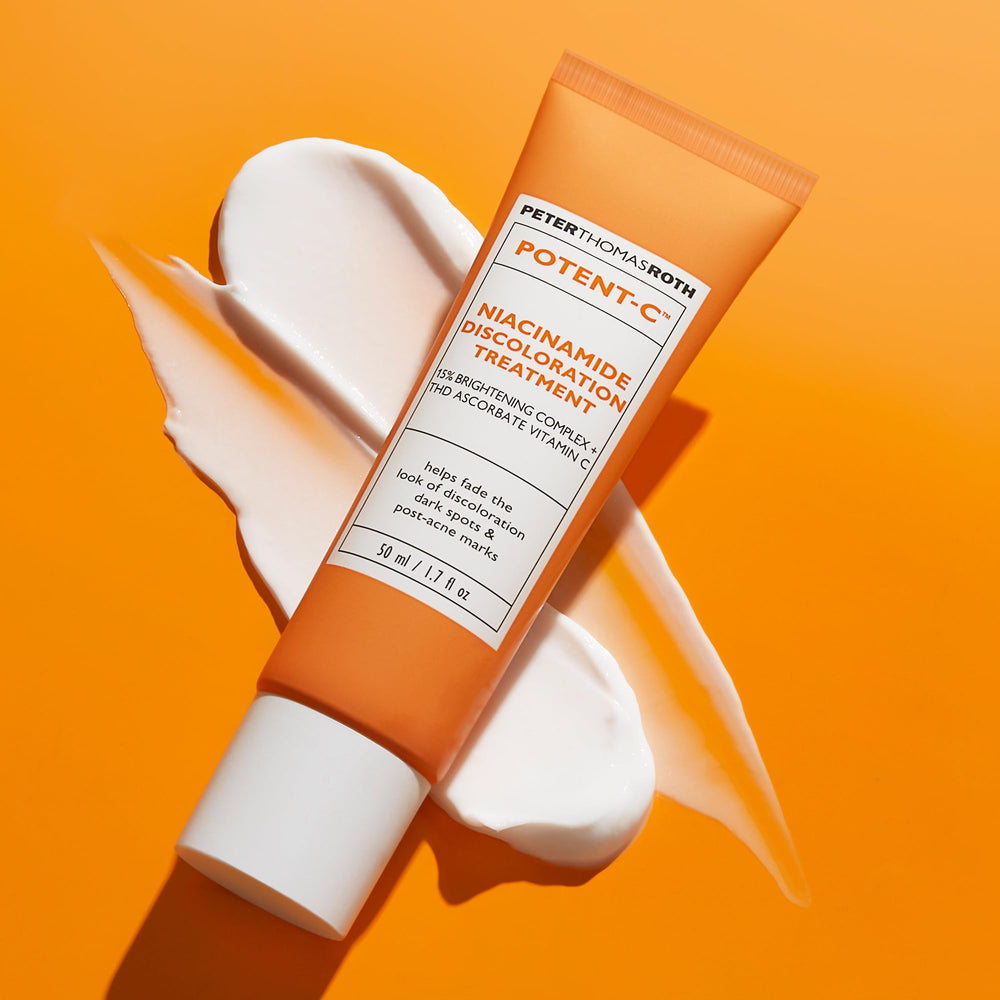 Peter Thomas Roth product on bathroom shelf staged for everyday brightening routine