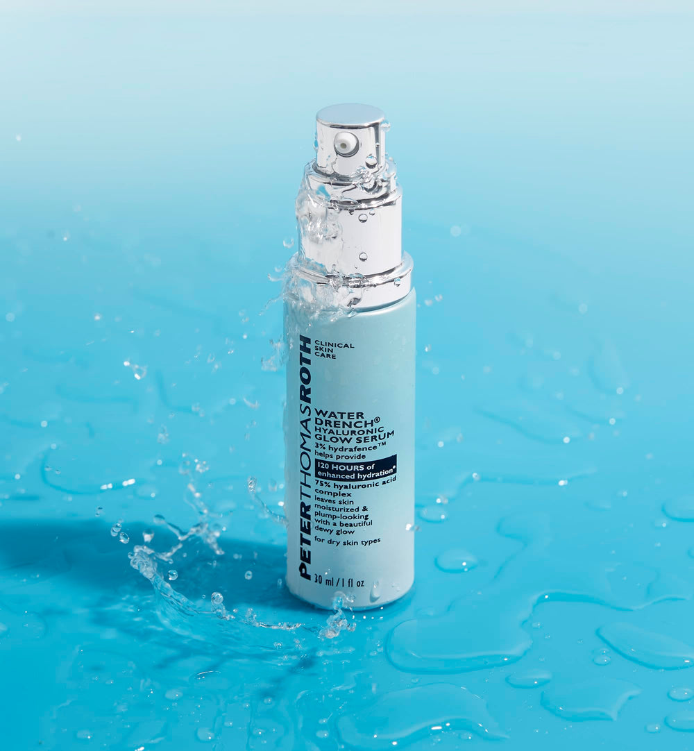 Peter Thomas Roth bottle beside coin for scale showing product size benefit