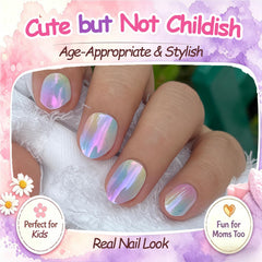 PGELXON child wearing nails in lifestyle scene for confidence and party-ready look