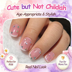 PGELXON hand scale comparison with nails to show true size and age-appropriate fit