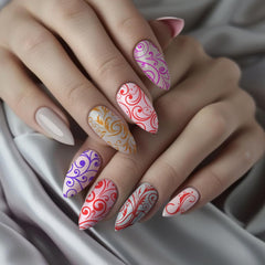 PH PandaHall comparison showing plate pattern scaled against nail tips for size guidance