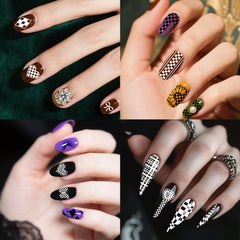 PH PandaHall assortment of stamped nails showcasing hearts stars and checkerboards for style inspiration benefit