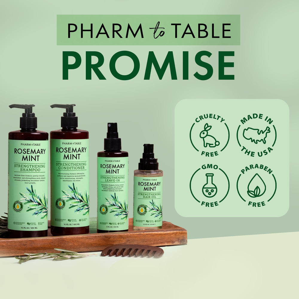 PHARM TO TABLE on bathroom shelf lifestyle shot supporting daily routine