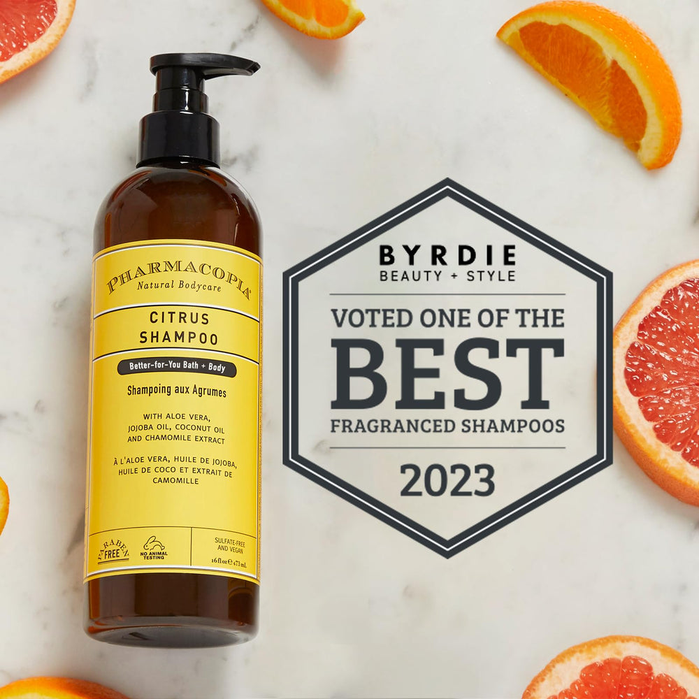 Pharmacopia shampoo texture pouring to show lightweight, creamy lather