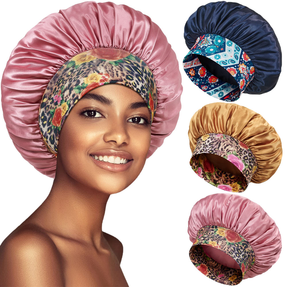 PHILIGHTS front view of three satin bonnets showing colors and packaging benefit protection