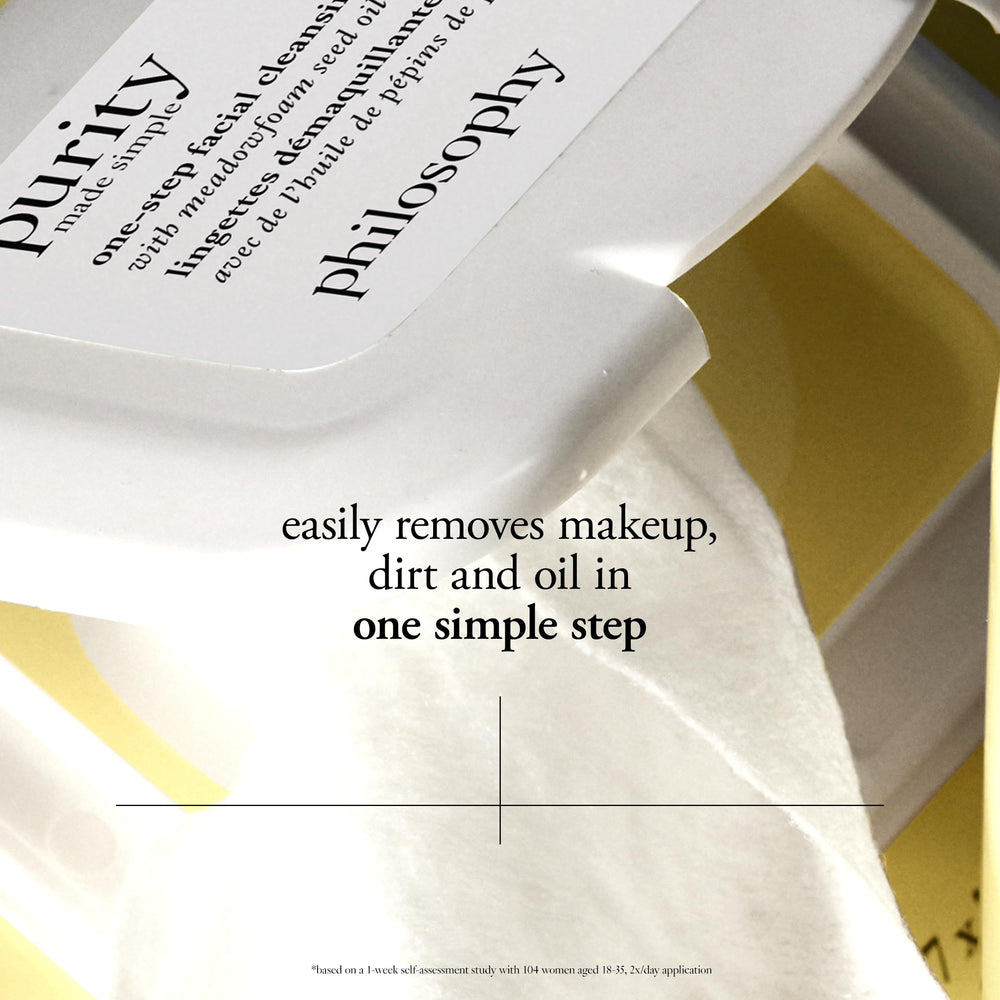philosophy wipe in hand showing size and portability for quick refresh