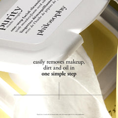 philosophy wipe in hand showing size and portability for quick refresh
