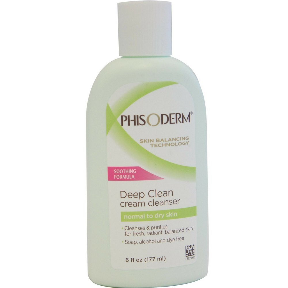 Phisoderm cream cleanser front tube showing label and easy-squeeze benefit