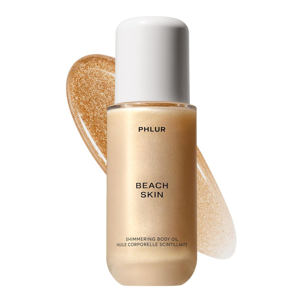 PHLUR front bottle shot showing packaging and shimmering oil benefits